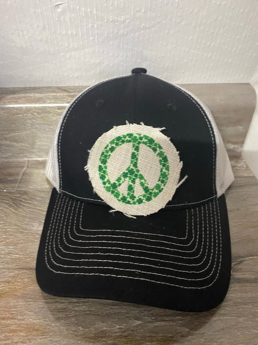 Shamrock Peace Sign Hat Patch