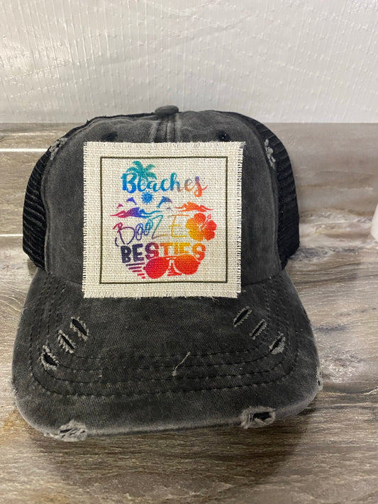 Beaches Booze Besties Hat Patch