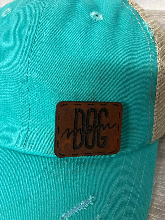 Dog Mom Small Leatherette Hat Patch