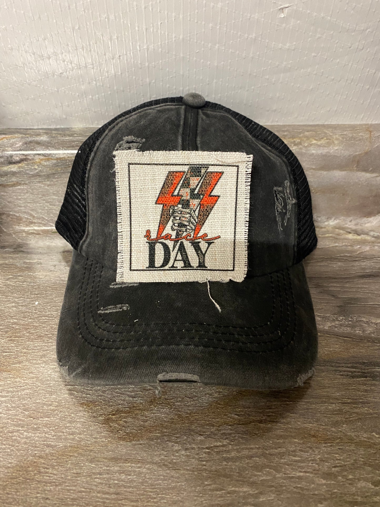 Race Day with Bolts Hat Patch
