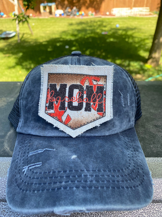 Baseball Mom Plate Hat Patch