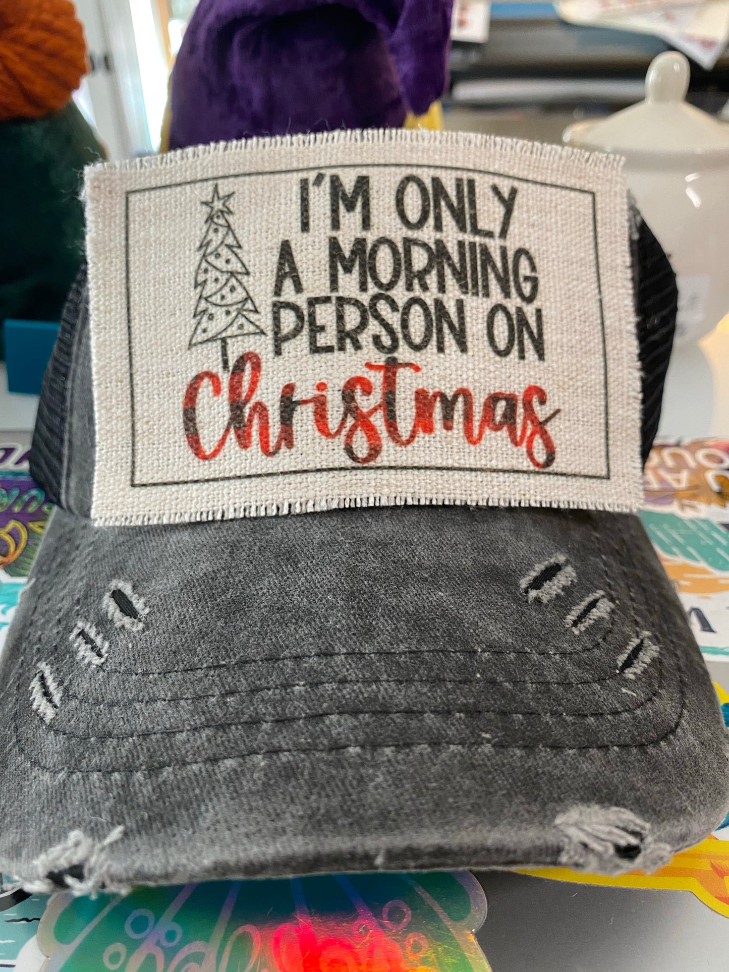 I'm Only A Morning Person On Christmas Hat Patch