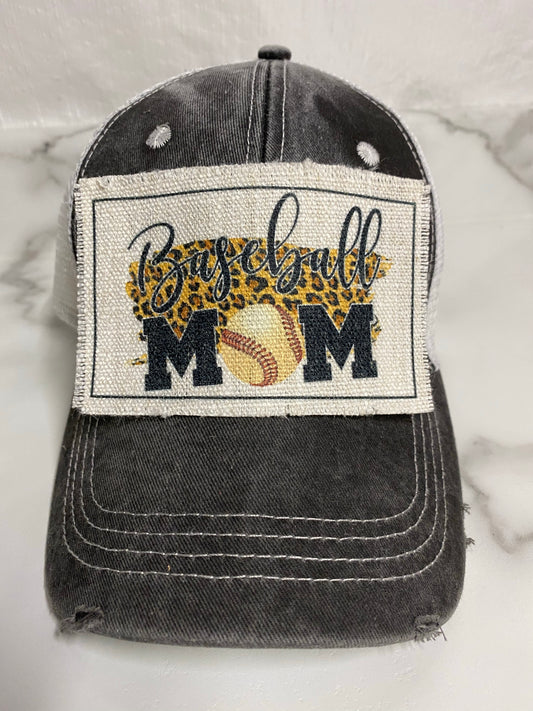 Baseball Mom Hat Patch