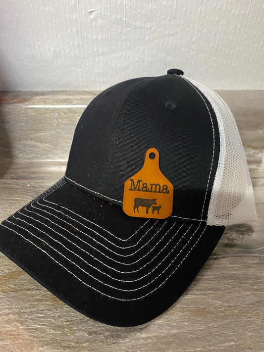 Mama Cowtag Small Leatherette Hat Patch