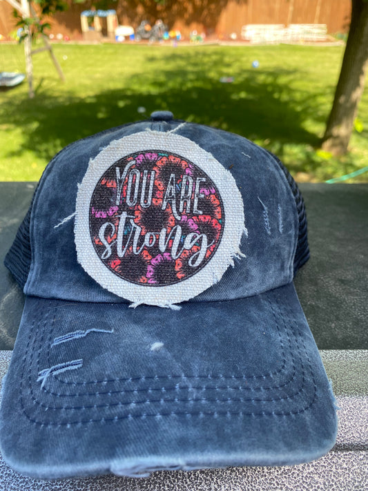 You Are Strong Circle Hat Patch