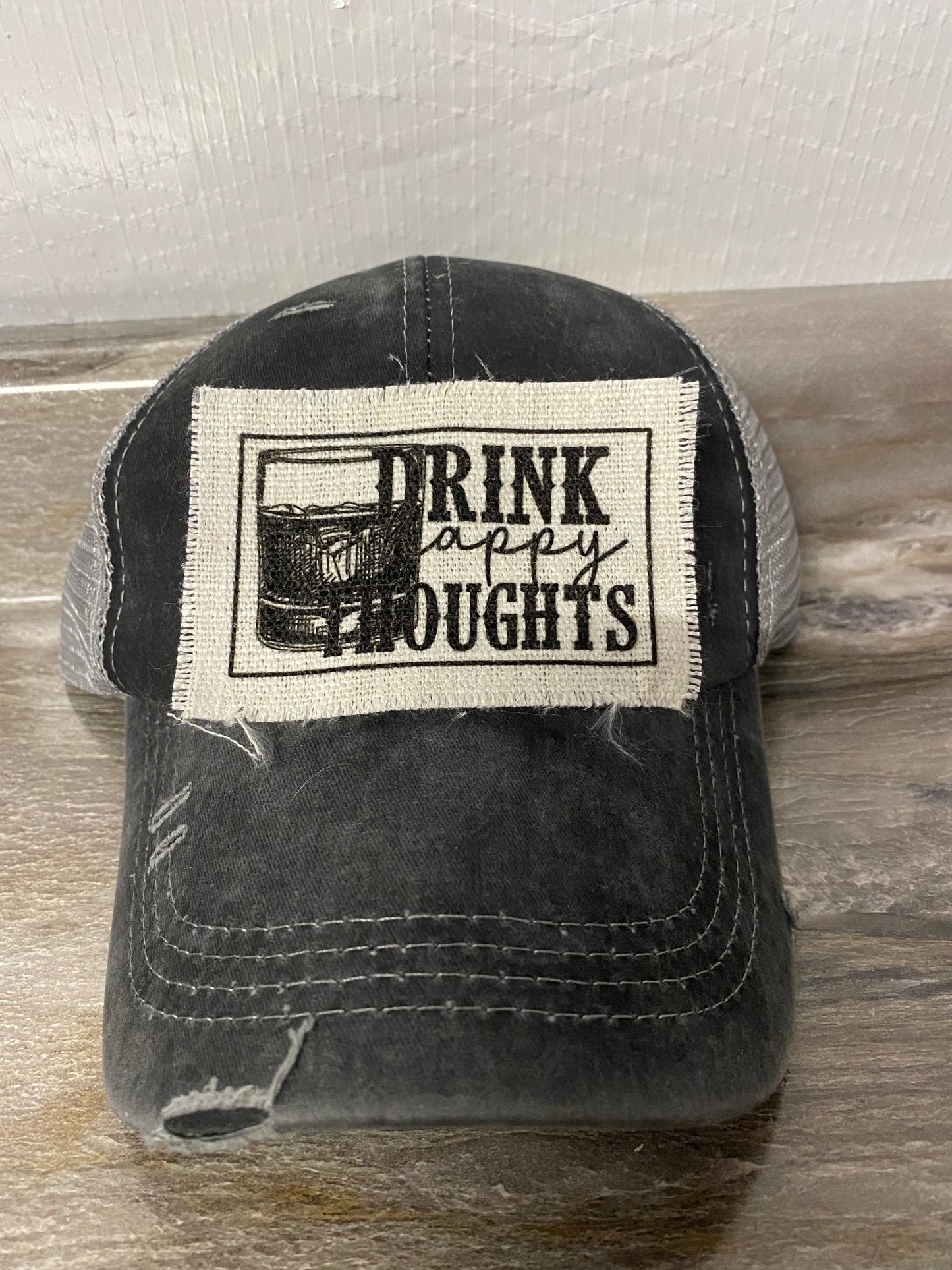 Drink Happy Thoughts Hat Patch