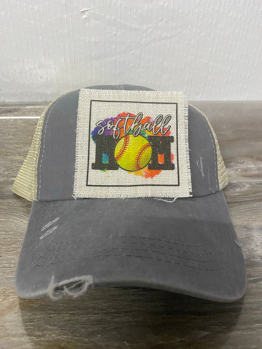 Softball Mom Tie Dye Hat Patch