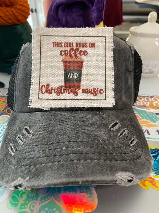 Coffee and Christmas Music Hat Patch