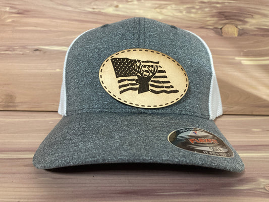 Buck Flag Leatherette Hat Patch