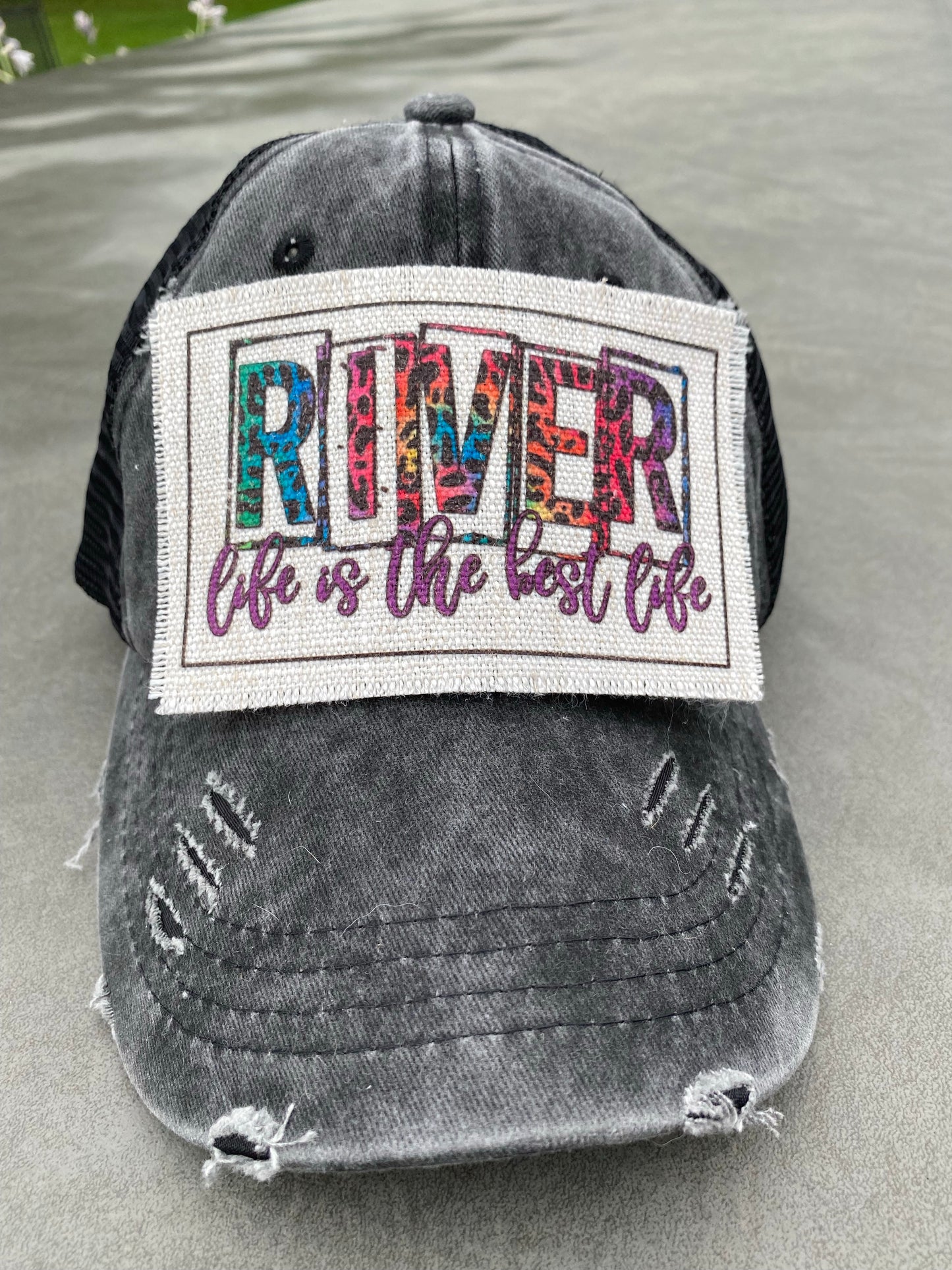River Life Is The Best Life Leopard Hat Patch
