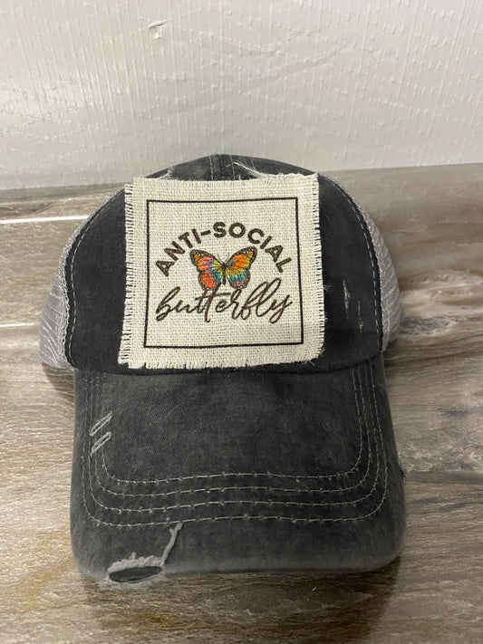 Anti-Social Butterfly Hat Patch