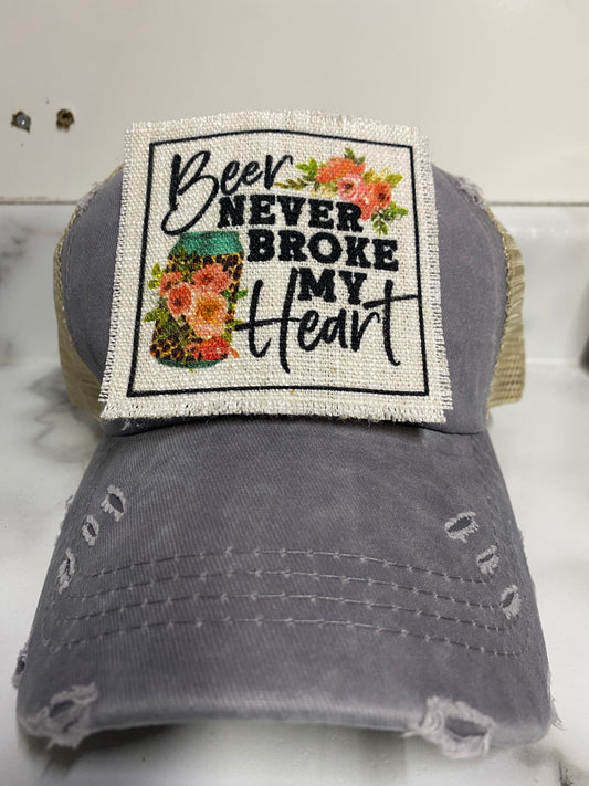 Beer Never Broke My Heart Hat Patch