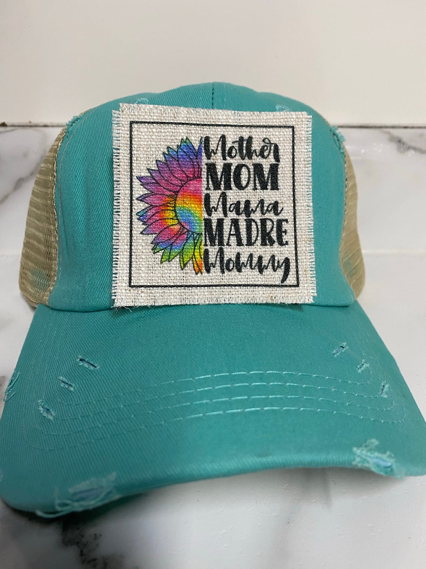 Mother Mom Mama Sunflower Hat Patch