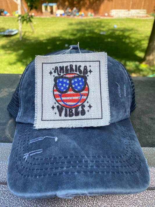 America Vibes Smiley Hat Patch
