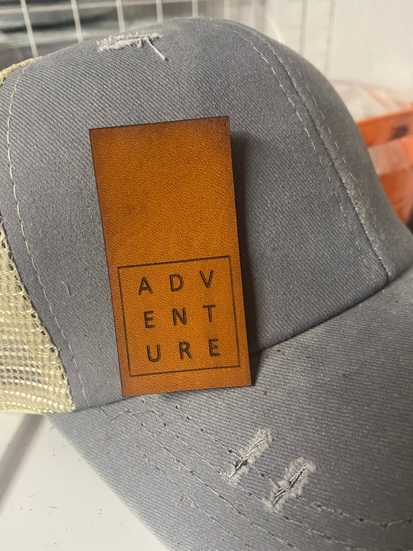 Adventure Square Fold-Over Leatherette Beanie Patch