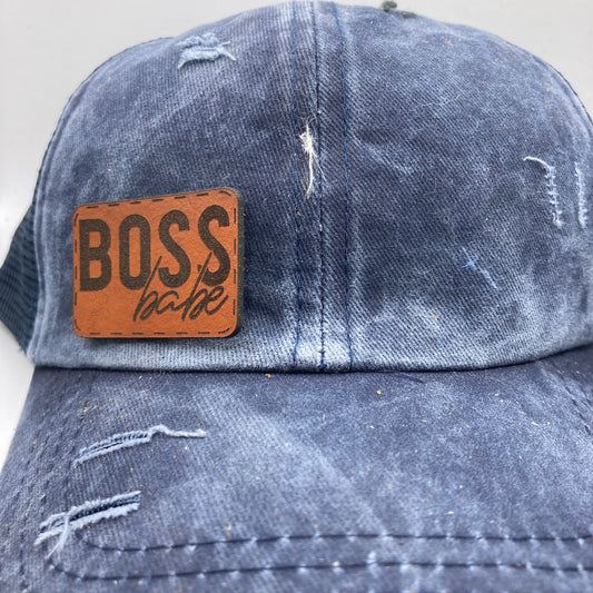 Boss Babe Small Leatherette Hat Patch