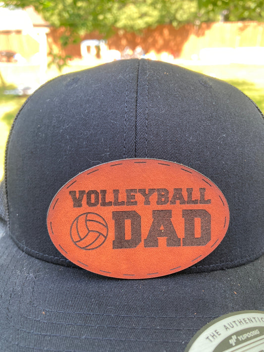 Volleyball Dad Leatherette Hat Patch