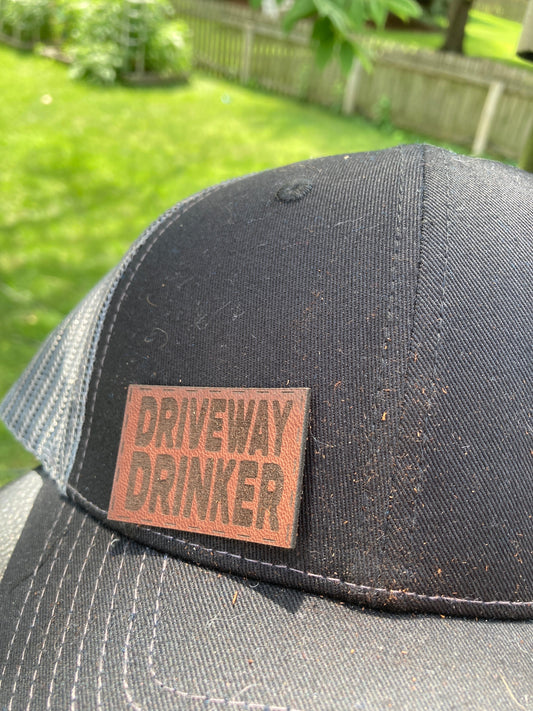 Driveway Drinker Small Leatherette Hat Patch