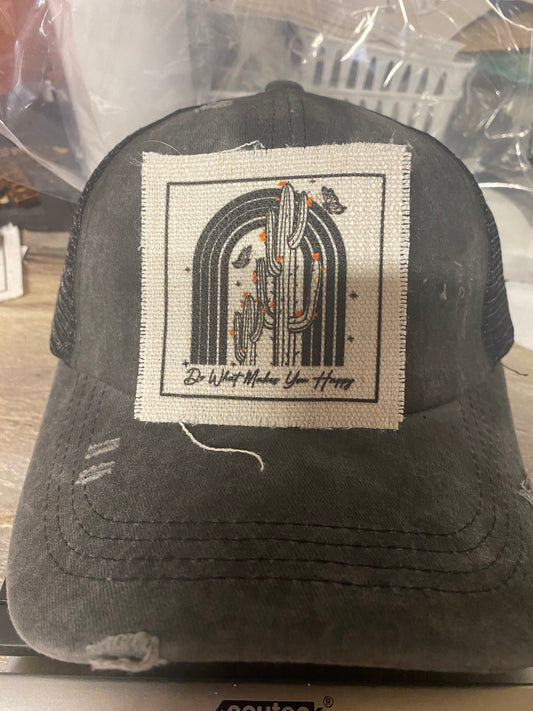 Do What Makes You Happy Cactus Hat Patch