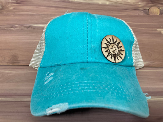 Sun Moon Small Leatherette Hat Patch