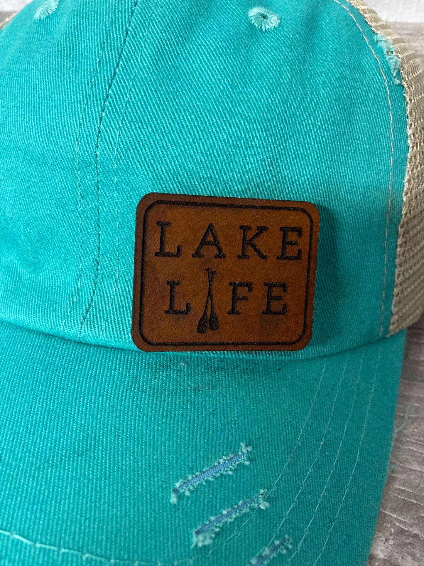 Lake Life Small Leatherette Hat Patch