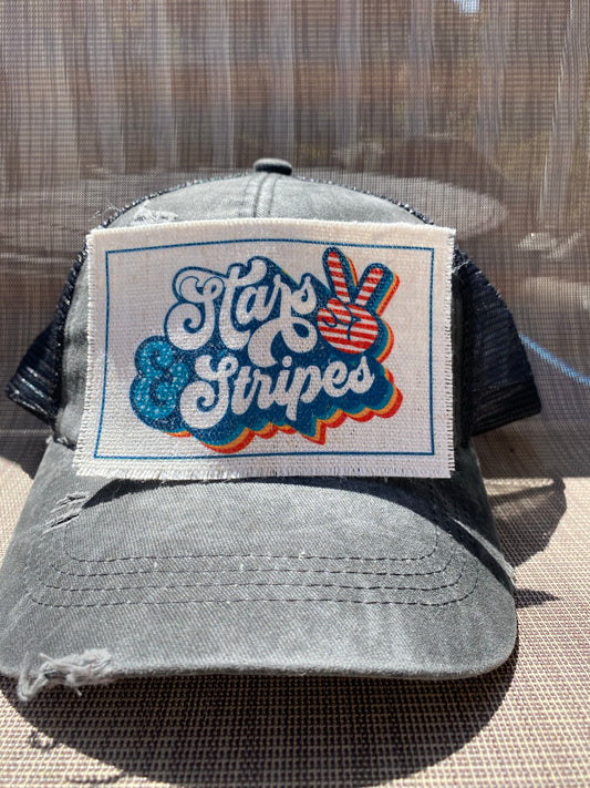 Stars & Stripes Hat Patch