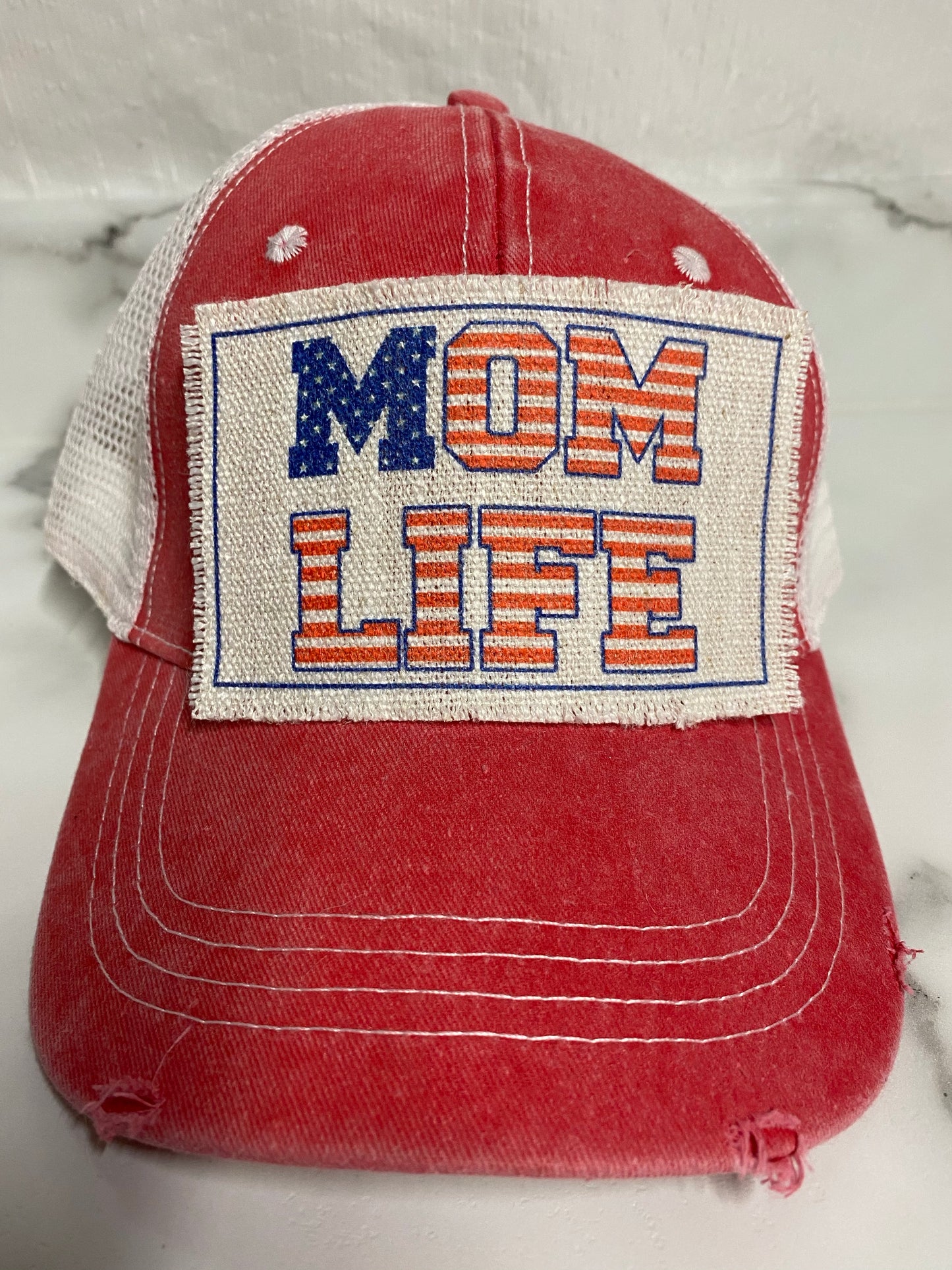 Mom Life Patriotic Hat Patch