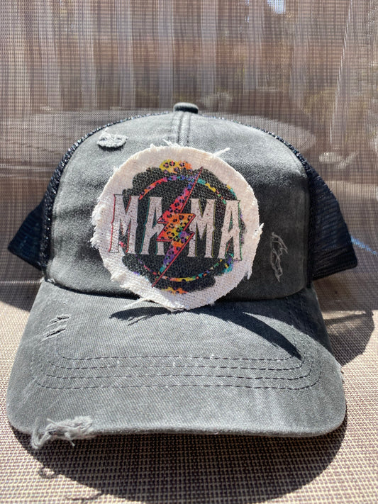 Mama Lighten Bolt Hat Patch