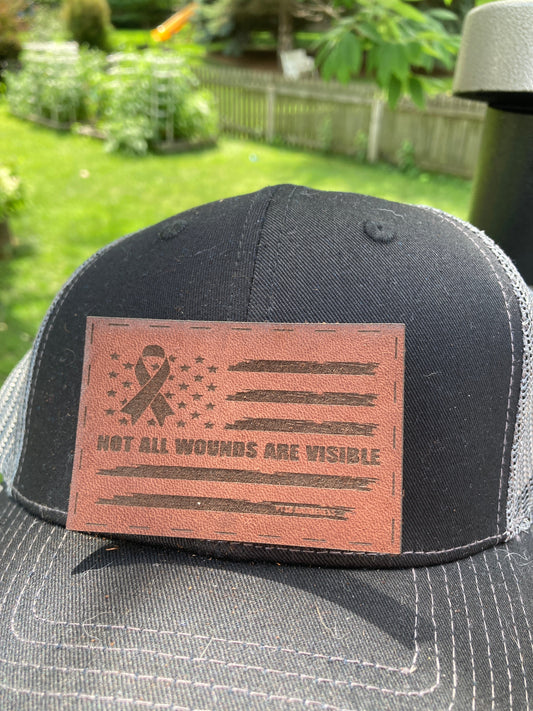 Not All Wounds are Visible Leatherette Hat Patch