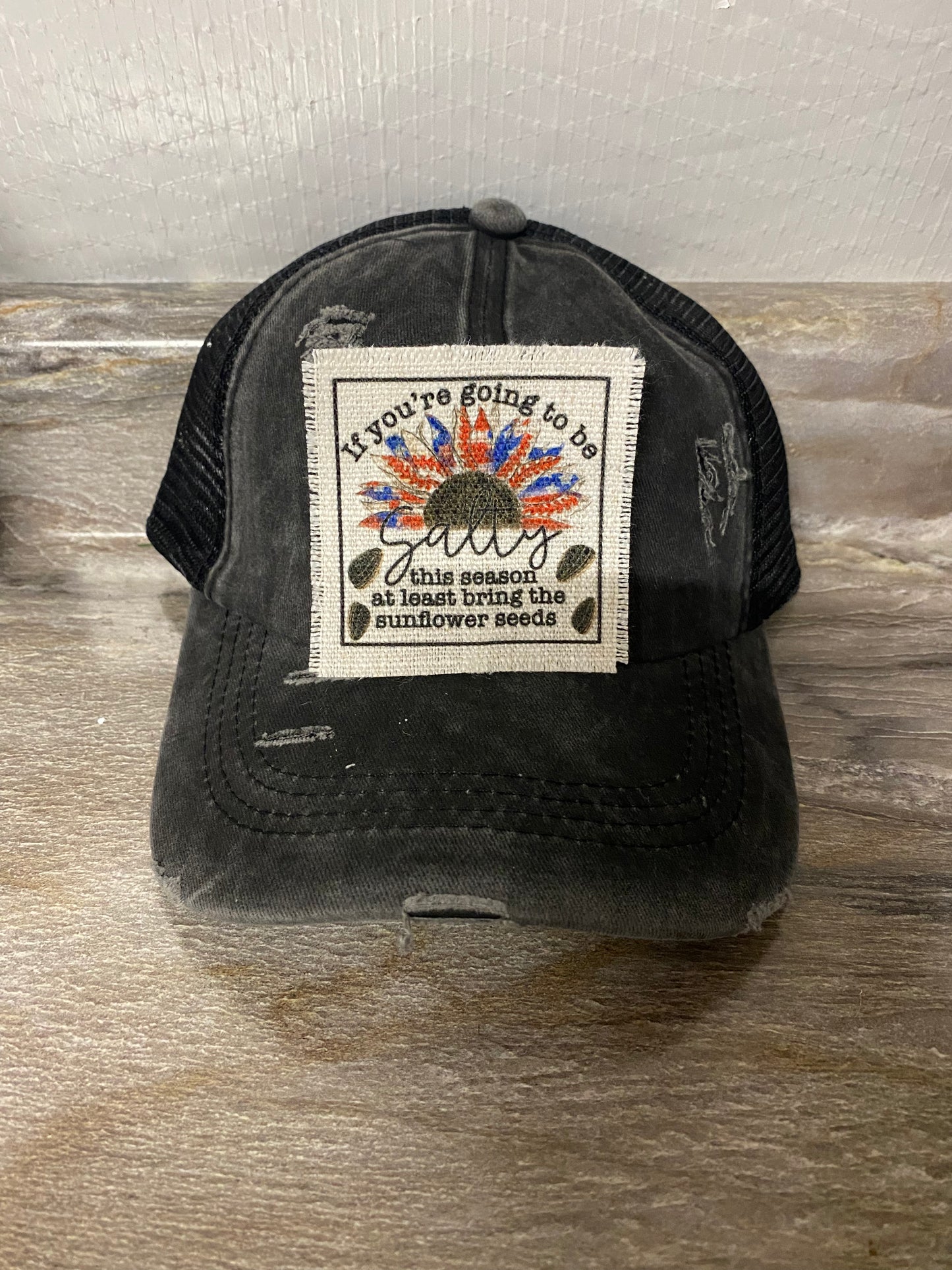 Salty Sunflower Seeds Baseball Hat Patch