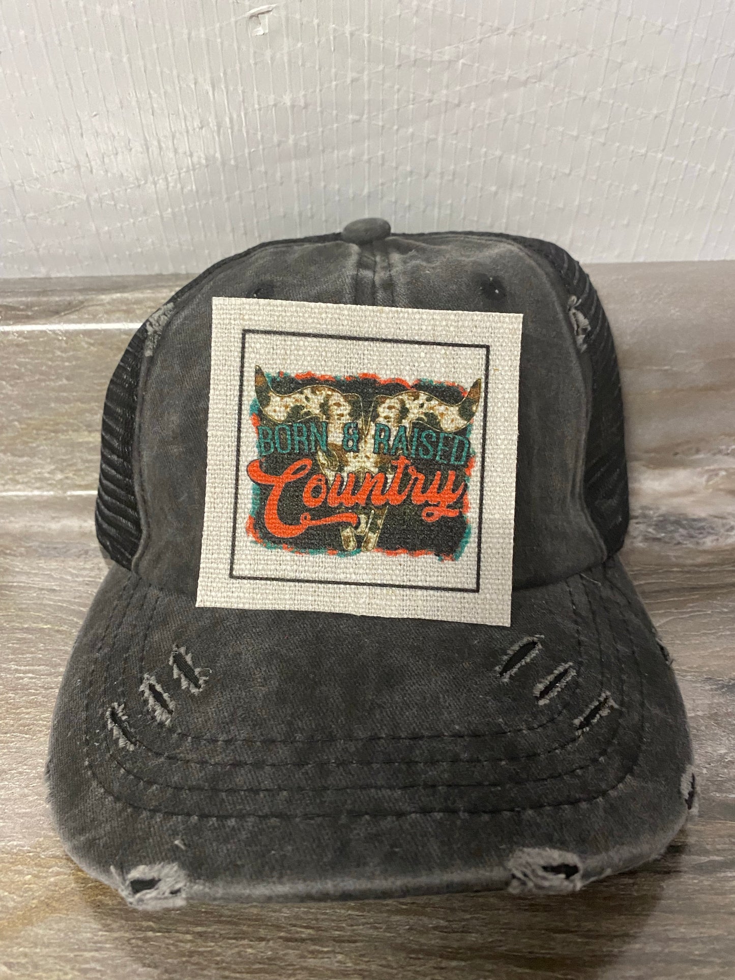 Born & Raised Country Hat Patch