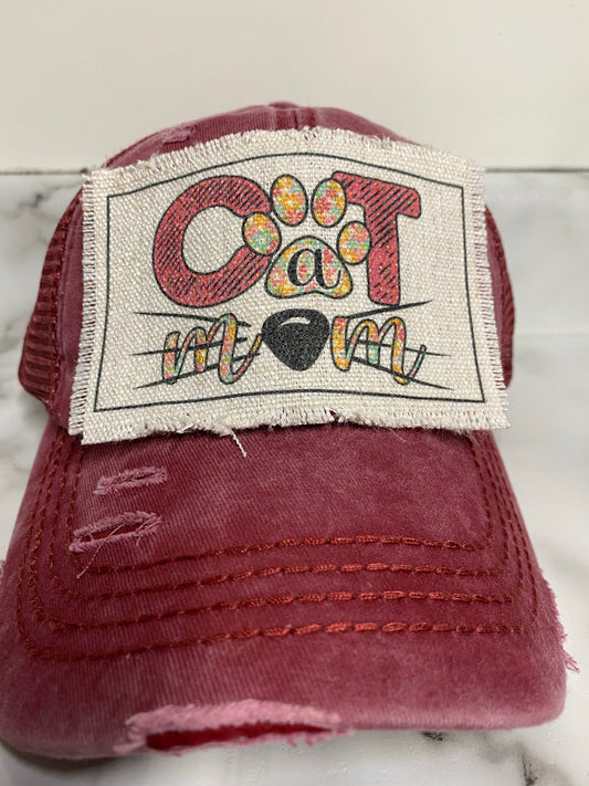 Cat Mom Hat Patch