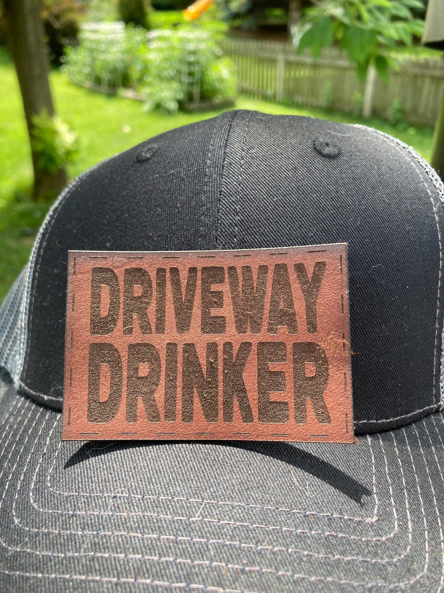 Driveway Drinker Leatherette Hat Patch