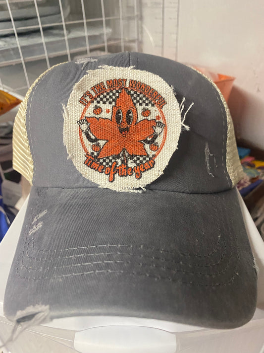 It's The Most Wonderful Time of the Year Leaf Circle Hat Patch