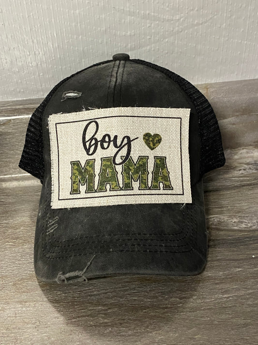 Boy Mama with heart Hat Patch