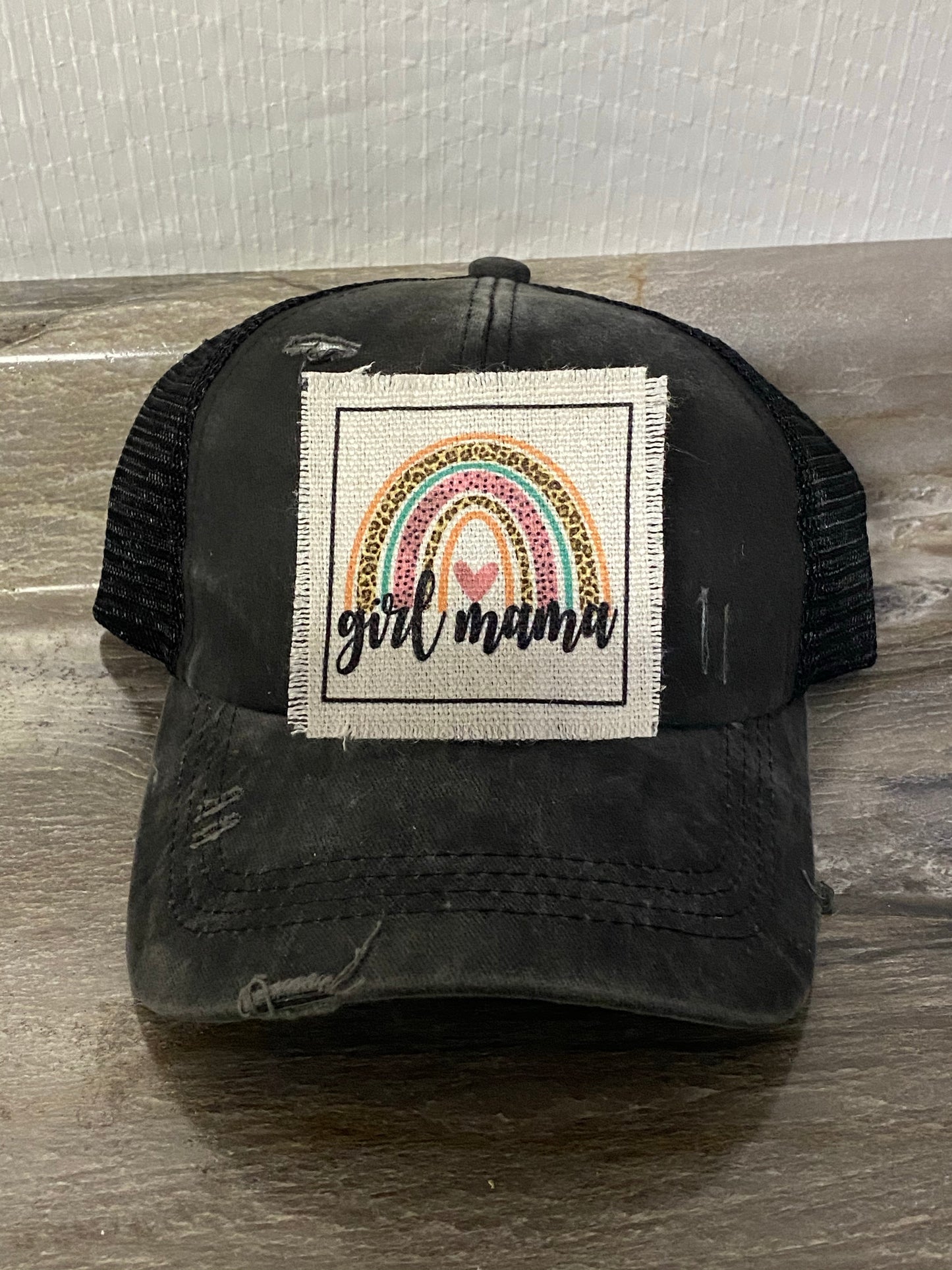 Girl Mama Rainbow Hat Patch