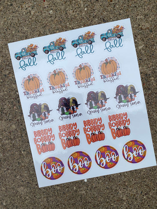 Fall Halloween Set 1 Vinyl Sticker Sheet