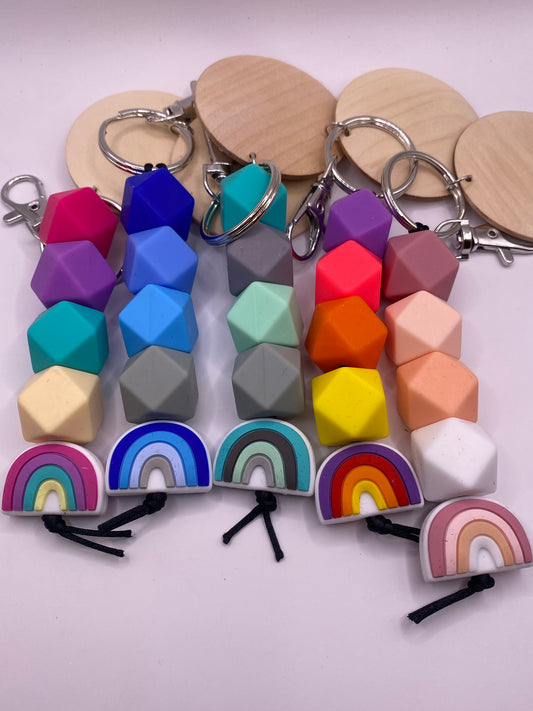 Silicone Rainbow Keychains