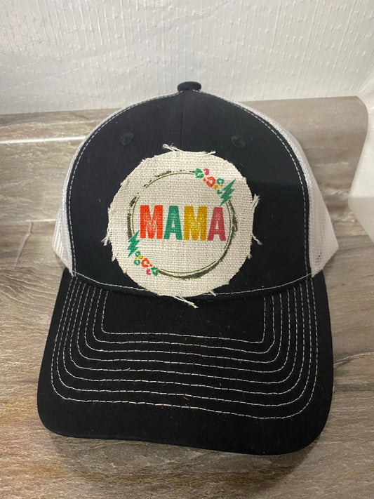 Mama Colorful with Bolt Hat Patch