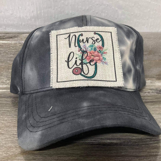 Nurse Life Floral Stethoscope Hat Patch
