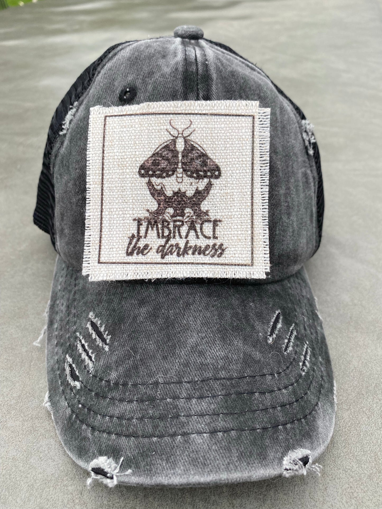 Embrace The Darkness Hat Patch