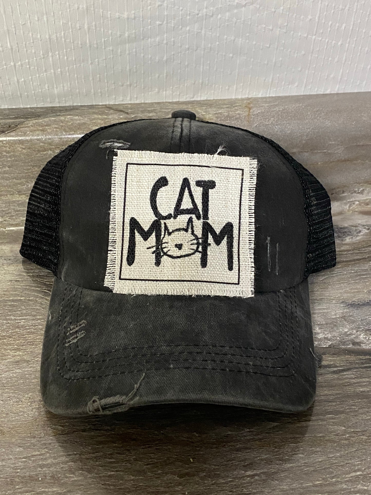 Cat Mom Emoji Hat Patch
