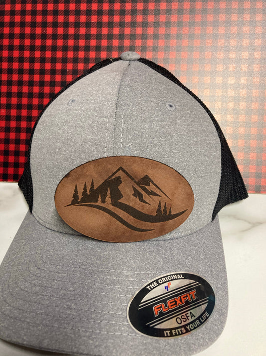 Mountains Leatherette Hat Patch