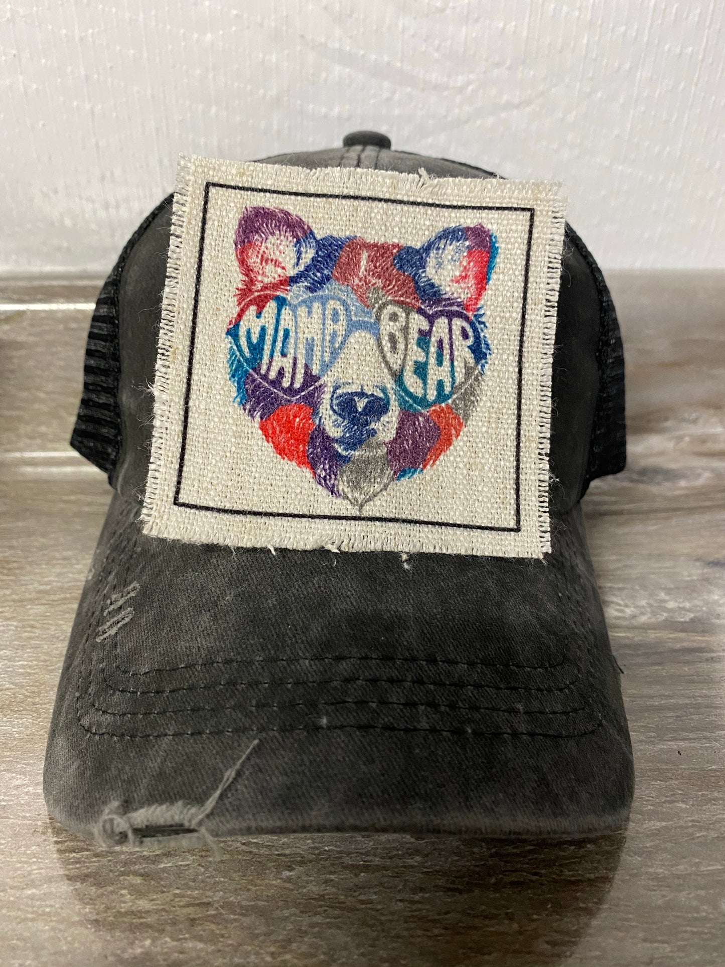 Mama Bear Colorful Hat Patch