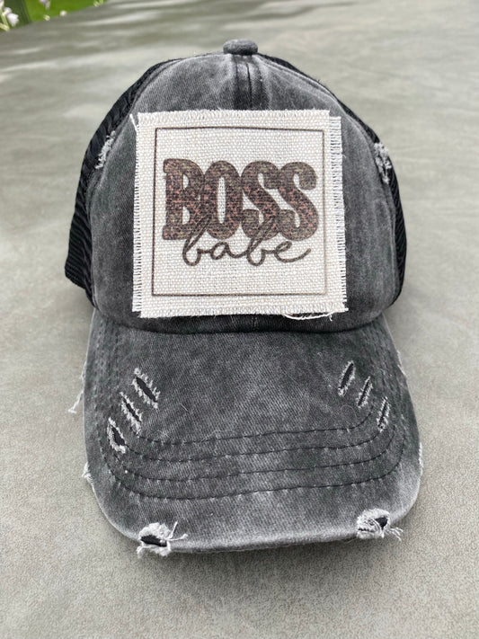 Boss Babe Camo Leopard Hat Patch