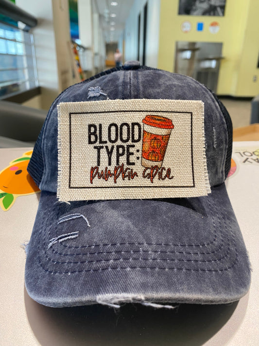 Blood Type: Pumpkin Spice Hat Patch