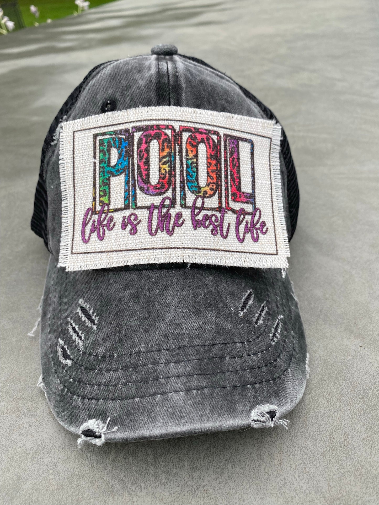 Pool Life Is The Best Life Leopard Hat Patch