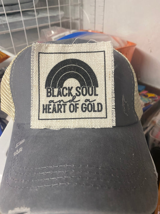 Black Soul And A Heart Of Gold Hat Patch