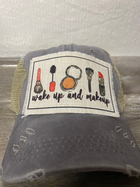 Wake Up And Makeup Hat Patch