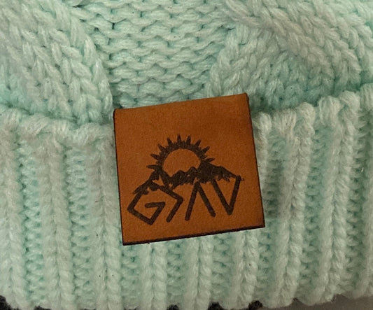 God is Greater Fold-Over Leatherette Beanie Patch